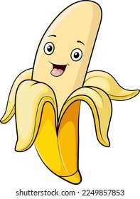 Cute banana cartoon mascot character