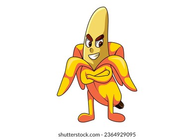 Cute Banana Character Design Illustration