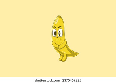 Cute Banana Character Design Illustration