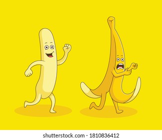 Carácter bananero lindo. Ilustración vectorial de diseño