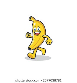 Cute banana character mascot illustration