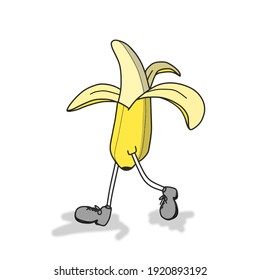 Cute banana character vector template design illustration