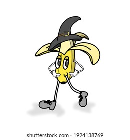 Cute banana character vector template design illustration