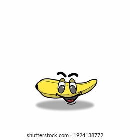 Cute banana character vector template design illustration