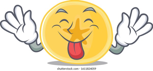 Cute banana chips cartoon mascot style with Tongue out