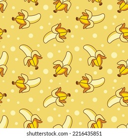 cute banana fruit seamless pattern background