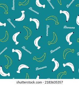 Cute Banana Fruit Vector Graphic Cartoon Seamless Pattern can be use for background and apparel design