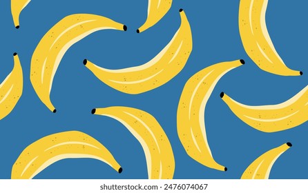 Cute banana fruits pattern background vector design