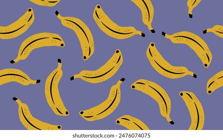 Nette Bananenfrüchte Muster Hintergrund Vektorgrafik Design