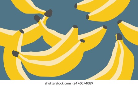 Cute banana fruits pattern background vector design