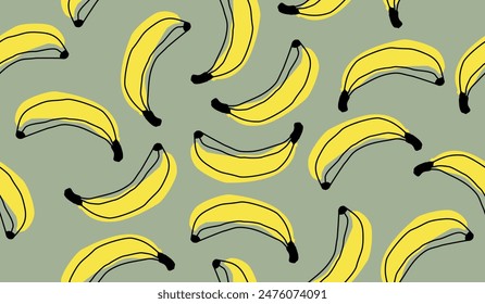 Nette Bananenfrüchte Muster Hintergrund Vektorgrafik Design