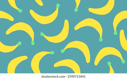 Cute banana fruits pattern background vector design