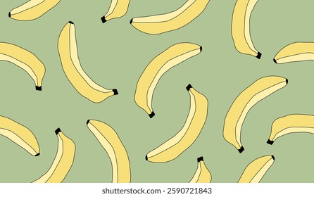 Cute banana fruits pattern background vector design