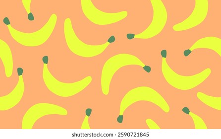 Cute banana fruits pattern background vector design