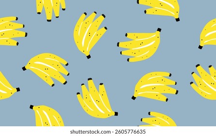 Cute banana fruits pattern background vector design