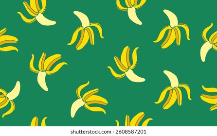 Cute banana fruits pattern background vector design
