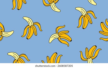 Cute banana fruits pattern background vector design