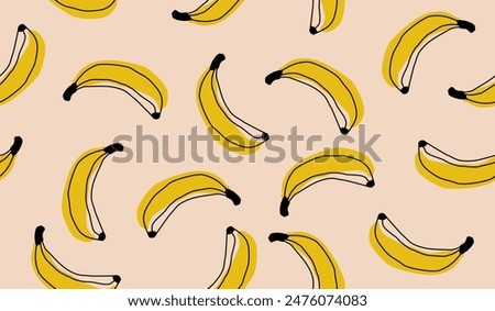 Cute banana fruits pattern background vector design