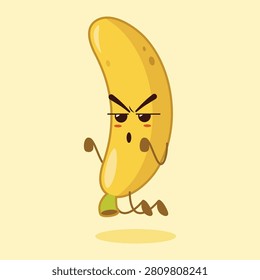 The cute Banana mascot floats while demonstrating a ghost pose, which will scare you.