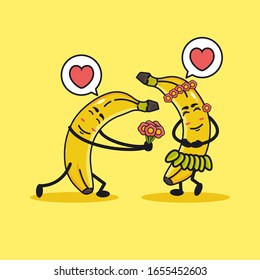 cute banana mascot premium vector design