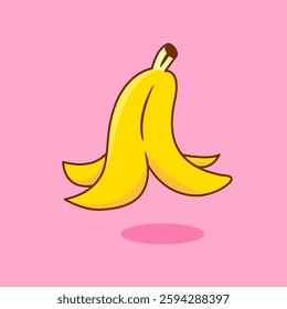 Cute Banana Peel Vector Illustration Cartoon Design