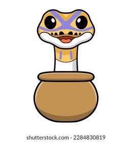 Cute banana pied ball python cartoon inside the sack