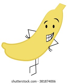 cute banana, vector illustration