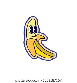 cute banana vector illustration sticker