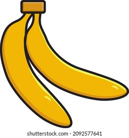 banana linda, diseño vectorial de plátano amarillo