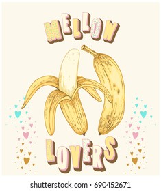 cute bananas illustration vector graphic