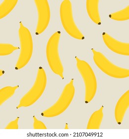 Cute bananas seamless pattern. Flat vector illustration