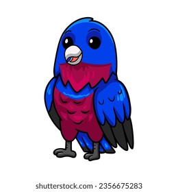 Cute banded cotinga bird cartoon