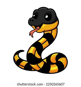 Cute banded krait bungarus candidus cartoon