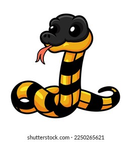 Cute banded krait bungarus candidus cartoon