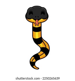 Cute banded krait bungarus candidus cartoon