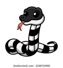 Cute banded krait snake cartoon