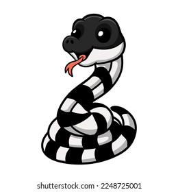 Cute banded krait snake cartoon