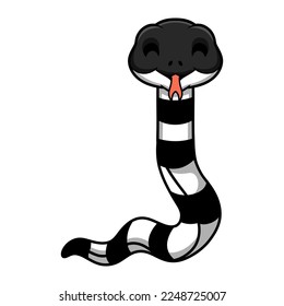 Cute banded krait snake cartoon