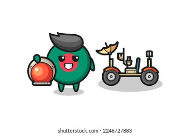 the cute bangladesh flag badge as astronaut with a lunar rover , cute style design for t shirt, sticker, logo element