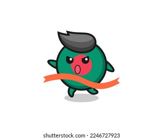 cute bangladesh flag badge illustration is reaching the finish , cute style design for t shirt, sticker, logo element