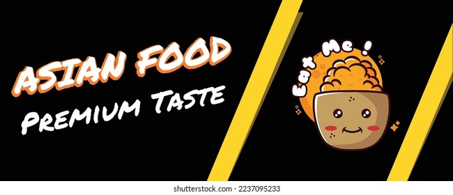 CUTE BANNER OF ASIAN SUSHI FOOD