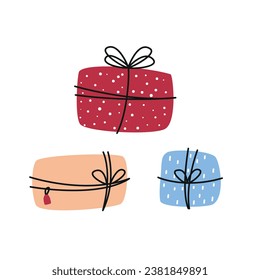 banner lindo con cajas de regalo, regalo, regalo, cumpleaños, navidad	