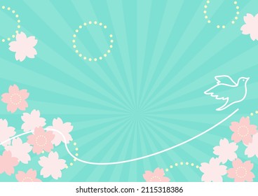 Cute banner illustration for spring sales promotion (Background illustration of cherry blossom)_no text