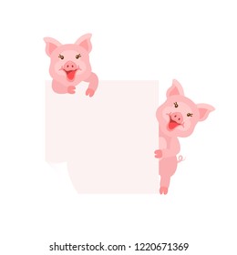 Cute banner pigs