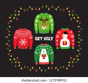 Cute banner for Ugly Sweater Christmas Party for your decoration