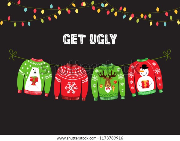 Cute banner for Ugly Sweater Christmas Party\
for your decoration