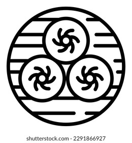 Cute baozi vector de contorno de icono. Taiwán bao. Steam asian