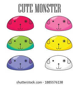 cute bapau monster collection on many color