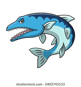 Cute barracuda fish cartoon on a white background