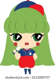 Cute baseball girl, Baseball girl clip art